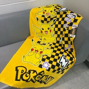 Pokemon Black and Yellow Pikachu Checkerboard Bath Towel